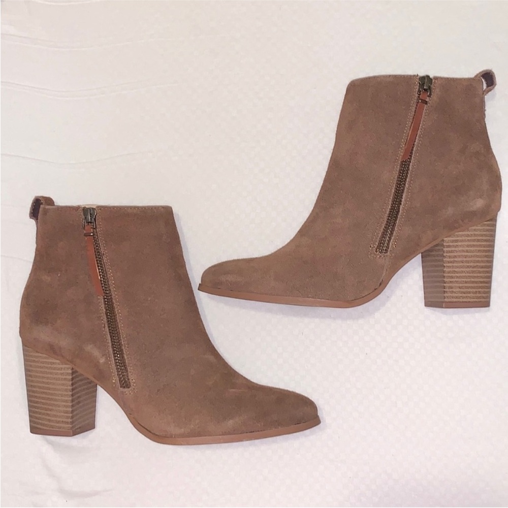 Susina Women’s Leather Suede Brown Ankle Boots Booties - Size 8